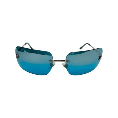 occhiali chanel 4017 blu sfumati|CHANEL 4017 BLUE TINT RIMLESS SUNGLASSES – Top Floor .